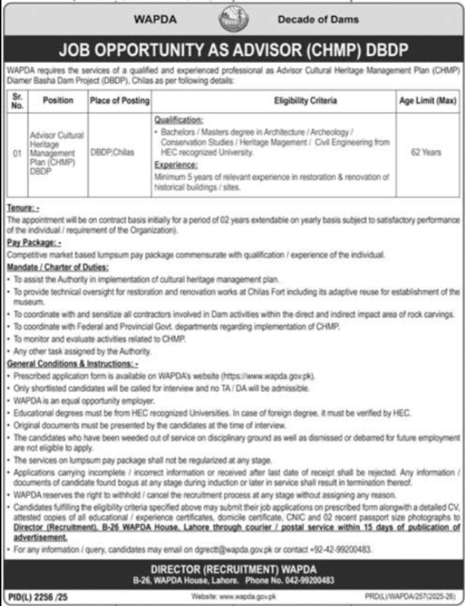 Water and Power Development Authority WAPDA Apply Jobs 2026
